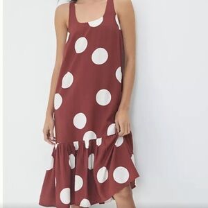 Anthropologie Michaela Flounced Polka Dot Sleeveless Dress